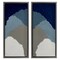 Stupell Industries Textured Blue Abstract Mountains 2 pc Framed Floater Canvas Wall Art Set Design by Ben Schneider